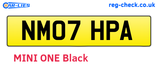 NM07HPA are the vehicle registration plates.