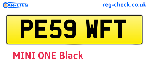 PE59WFT are the vehicle registration plates.