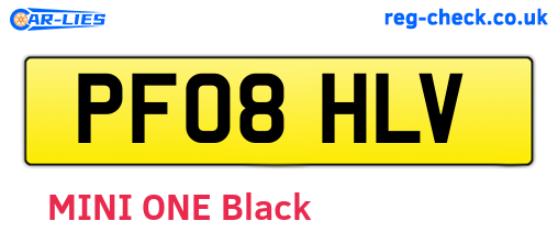 PF08HLV are the vehicle registration plates.
