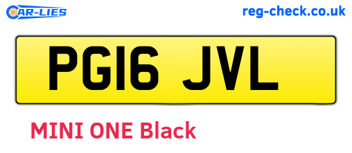 PG16JVL are the vehicle registration plates.