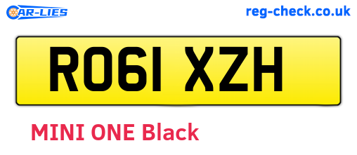 RO61XZH are the vehicle registration plates.