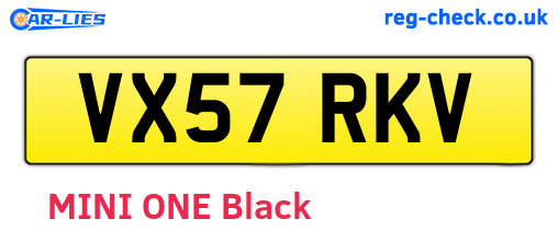 VX57RKV are the vehicle registration plates.