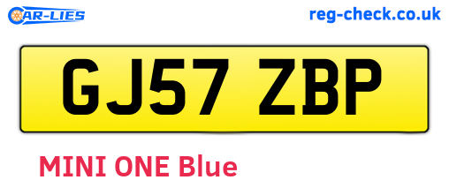 GJ57ZBP are the vehicle registration plates.