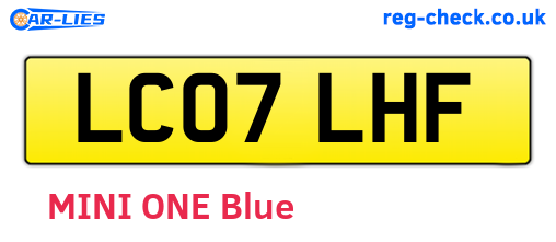 LC07LHF are the vehicle registration plates.