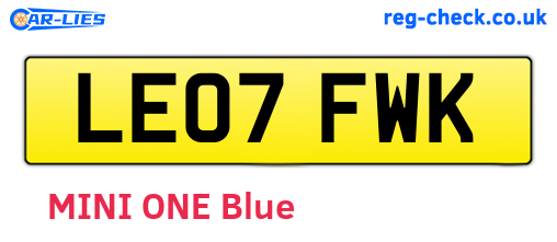 LE07FWK are the vehicle registration plates.