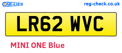 LR62WVC are the vehicle registration plates.