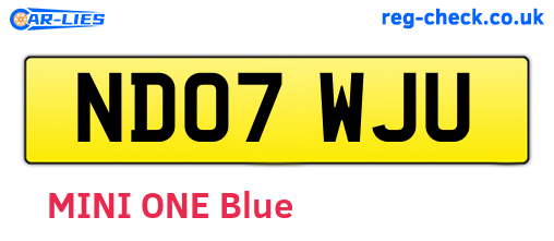 ND07WJU are the vehicle registration plates.