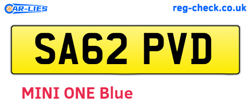 SA62PVD are the vehicle registration plates.