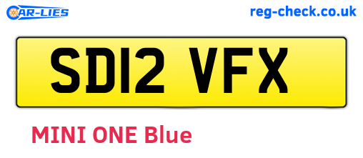 SD12VFX are the vehicle registration plates.