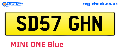 SD57GHN are the vehicle registration plates.