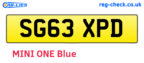 SG63XPD are the vehicle registration plates.