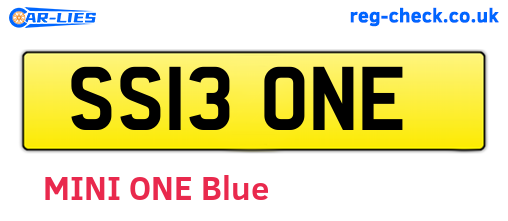 SS13ONE are the vehicle registration plates.