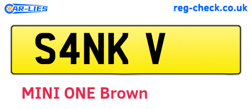 S4NKV are the vehicle registration plates.