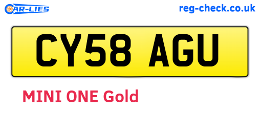 CY58AGU are the vehicle registration plates.