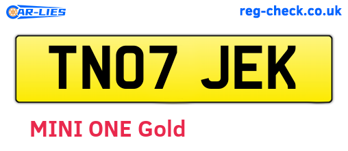 TN07JEK are the vehicle registration plates.