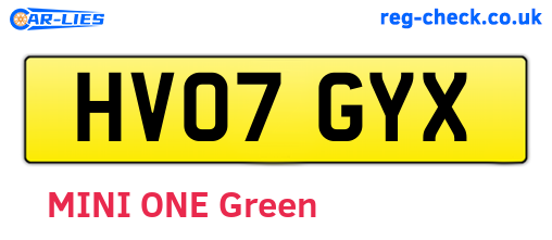 HV07GYX are the vehicle registration plates.
