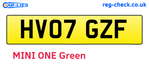 HV07GZF are the vehicle registration plates.