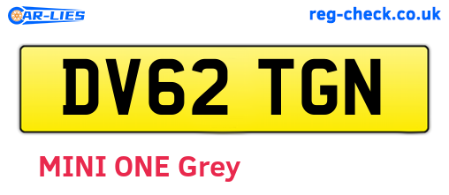 DV62TGN are the vehicle registration plates.