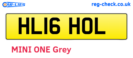 HL16HOL are the vehicle registration plates.