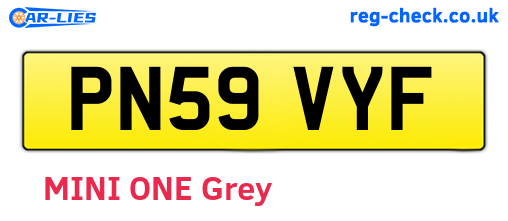 PN59VYF are the vehicle registration plates.
