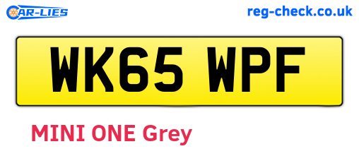 WK65WPF are the vehicle registration plates.