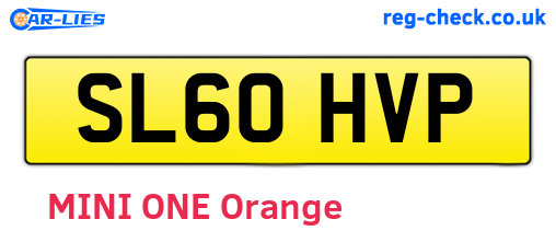 SL60HVP are the vehicle registration plates.