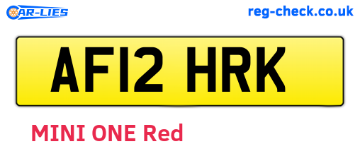 AF12HRK are the vehicle registration plates.