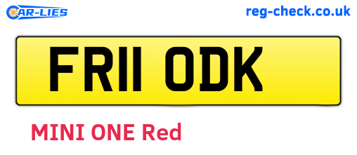 FR11ODK are the vehicle registration plates.