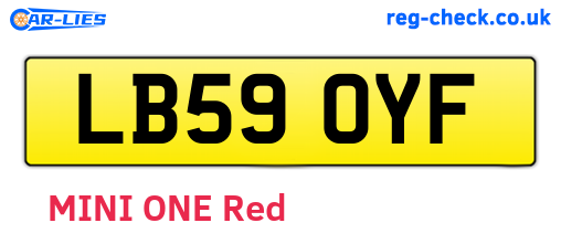 LB59OYF are the vehicle registration plates.