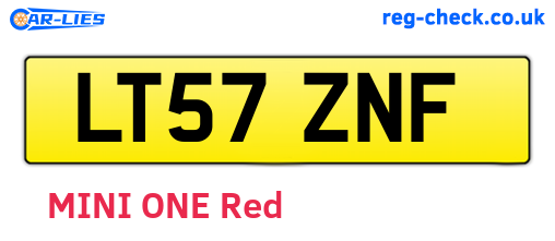 LT57ZNF are the vehicle registration plates.