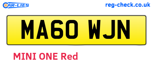 MA60WJN are the vehicle registration plates.
