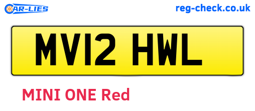 MV12HWL are the vehicle registration plates.