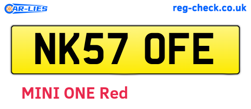 NK57OFE are the vehicle registration plates.