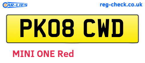 PK08CWD are the vehicle registration plates.