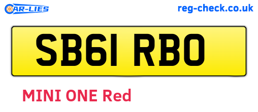 SB61RBO are the vehicle registration plates.