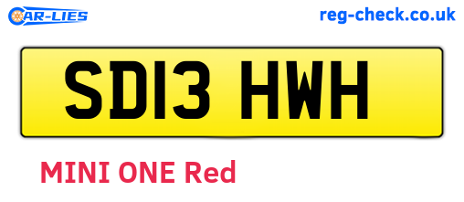 SD13HWH are the vehicle registration plates.