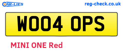 WO04OPS are the vehicle registration plates.