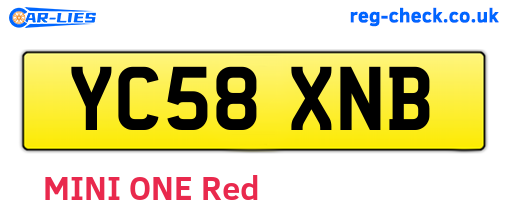 YC58XNB are the vehicle registration plates.