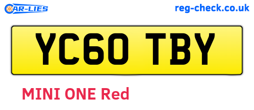 YC60TBY are the vehicle registration plates.