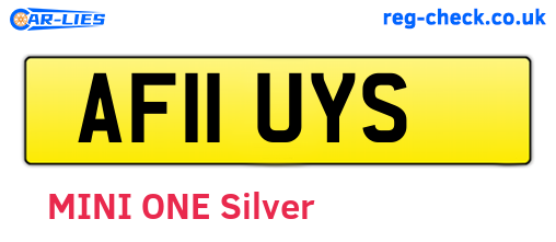 AF11UYS are the vehicle registration plates.