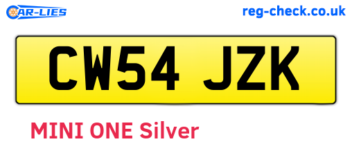CW54JZK are the vehicle registration plates.