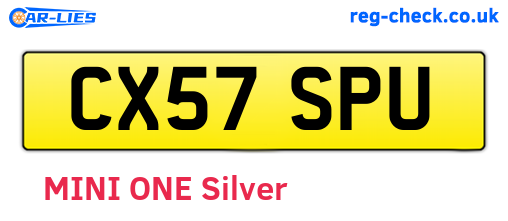 CX57SPU are the vehicle registration plates.