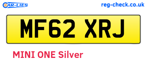 MF62XRJ are the vehicle registration plates.