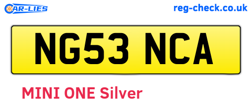 NG53NCA are the vehicle registration plates.