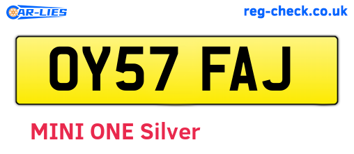 OY57FAJ are the vehicle registration plates.