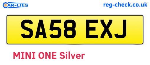SA58EXJ are the vehicle registration plates.