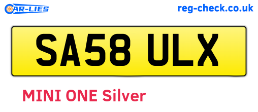 SA58ULX are the vehicle registration plates.