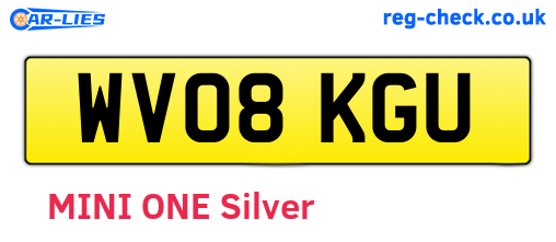 WV08KGU are the vehicle registration plates.