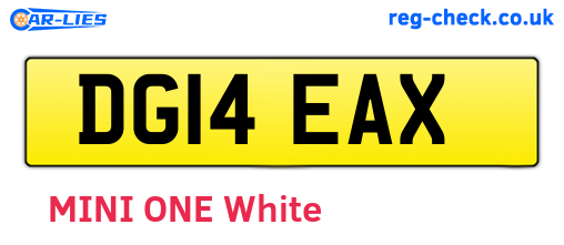 DG14EAX are the vehicle registration plates.