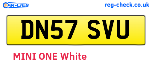 DN57SVU are the vehicle registration plates.